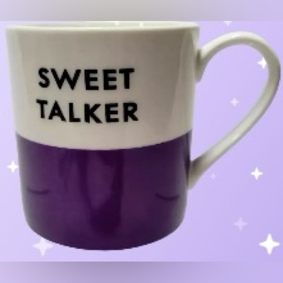 Kate Spade x Lenox Sweet Talker Mug NWOT purple white black - Picture 1 of 7
